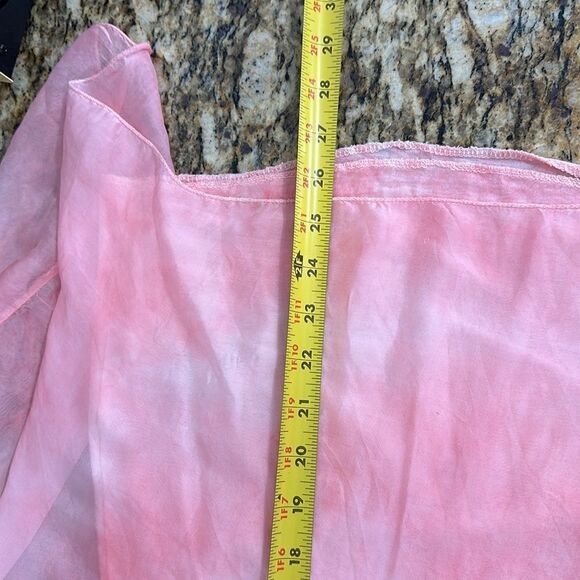 Tempo Paris Pink Tie Dye Flowy Boho Two-Layer Blouse Top Size M - Picture 6 of 6